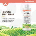 NaturVet Herbal Flea Shampo for Pets Plus Essential Oils for Dogs & Cats