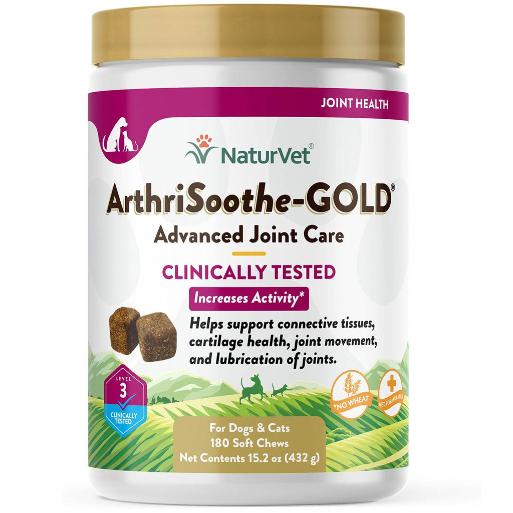 NaturVet ArthriSoothe Gold Advanced Joint Care Level 3 Soft Chew for Dogs & Cats 180 ct