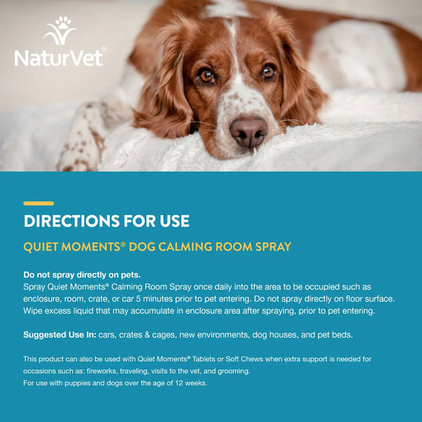 NaturVet Quiet Moments Herbal Calming Room Spray directions