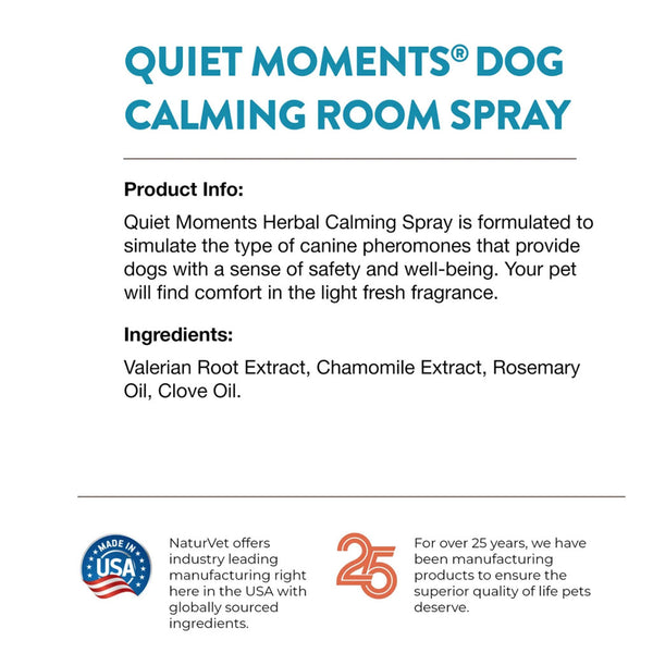 NaturVet Quiet Moments Herbal Calming Room Spray Ingredients