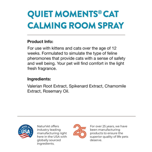 NaturVet Quiet Moments Herbal Calming Room Spray  for Cats