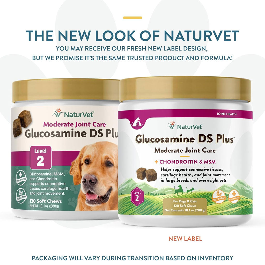 NaturVet Glucosamine DS Plus Level 2 Soft Chews with Chondroitin & MSM for Dogs & Cats