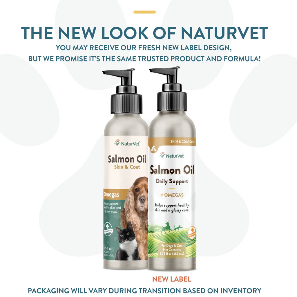 NaturVet Salmon Oil Daily Support + Omegas for Dogs & Cats