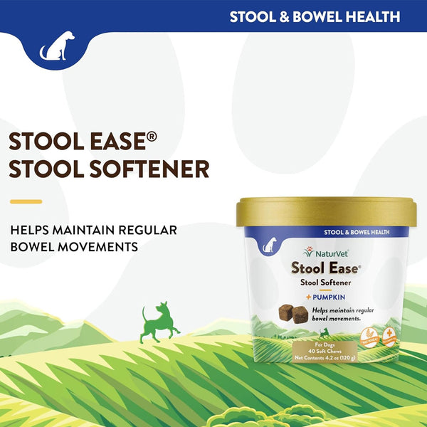 NaturVet Stool Ease Soft Chews Stool Softener with Pumpkin for Dogs