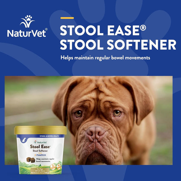 NaturVet Stool Ease Soft Chews Stool Softener with Pumpkin for Dogs