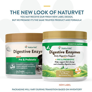 NaturVet Digestive Enzymes Powder Daily Digestive Support Plus Pre & Probiotic for Dogs