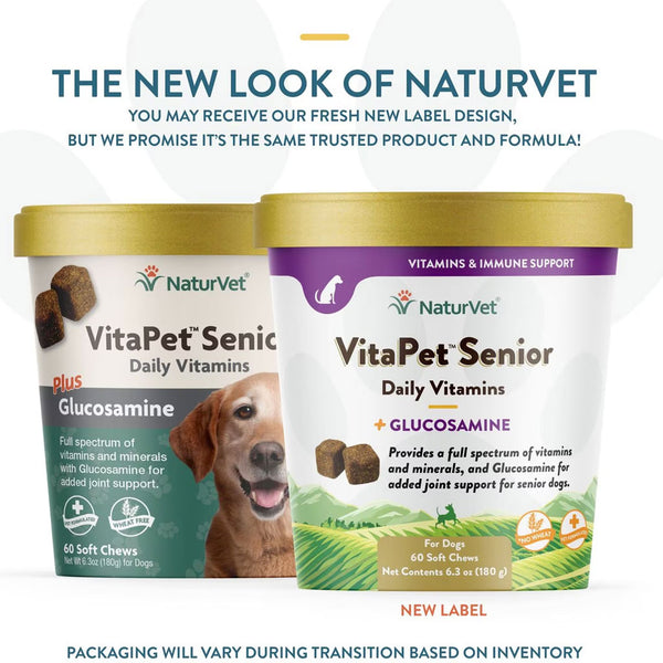 NaturVet VitaPet Senior Daily Vitamins Plus Glucosamine 