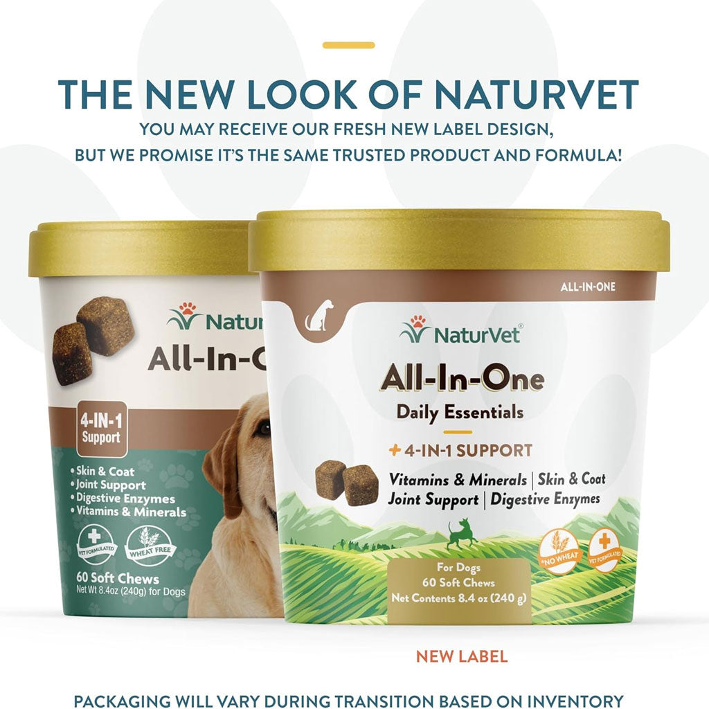 NaturVet All-In-One Daily Esentials Plus 4-in-1 Support for Dogs