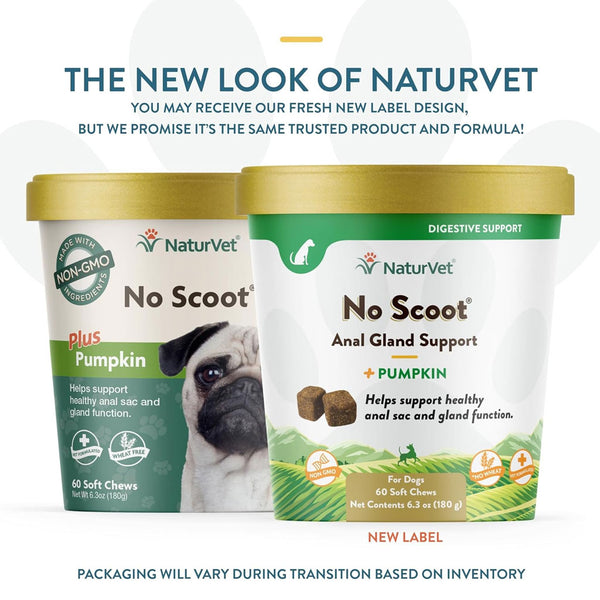 NaturVet No Scoot Soft Chews Anal Gland Support with Pumpkin for Dogs