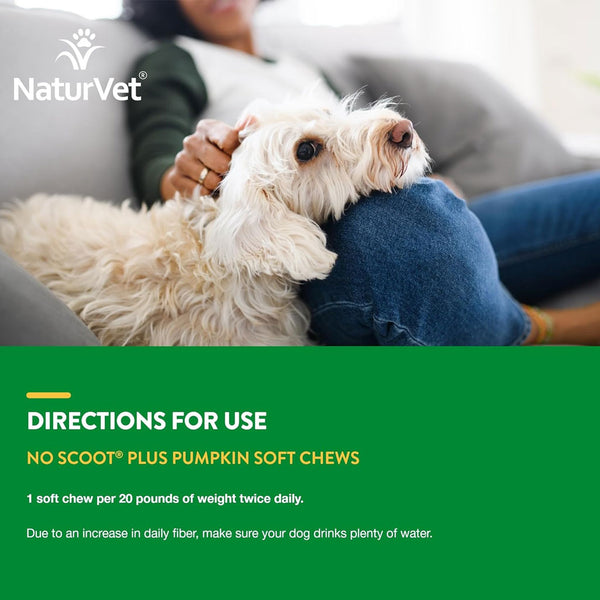 NaturVet No Scoot Soft Chews Anal Gland Support with Pumpkin for Dogs