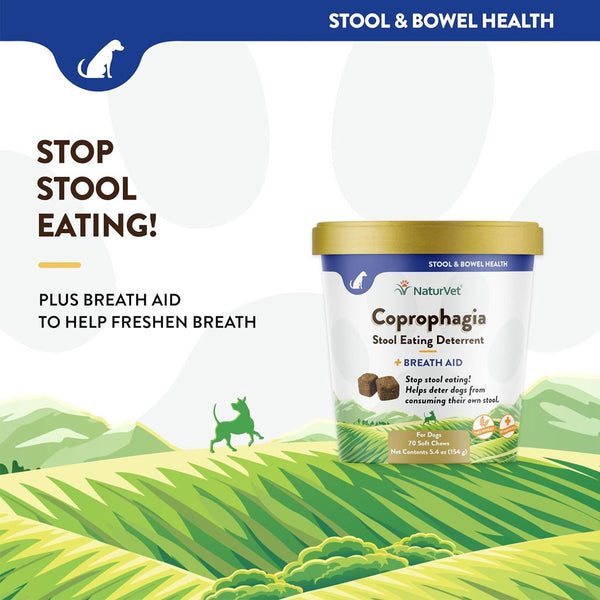 NaturVet Coprophagia Stool Eating Deterrent Plus Breath Aid Soft Chews for Dogs