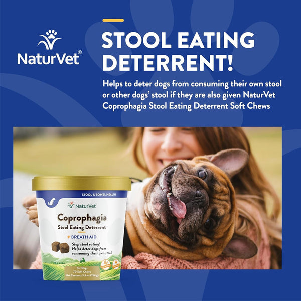 NaturVet Coprophagia Stool Eating Deterrent Plus Breath Aid Soft Chews for Dogs