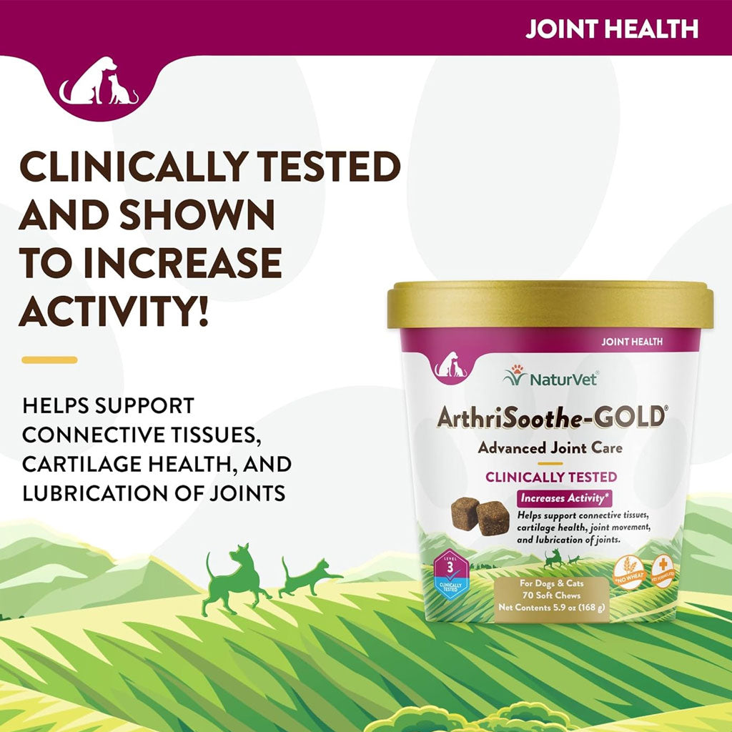 NaturVet ArthriSoothe Gold Advanced Joint Care Level 3 Soft Chew for Dogs & Cats