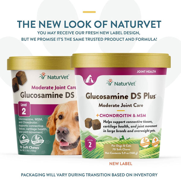 NaturVet Glucosamine DS Plus Level 2 Soft Chews with Chondroitin & MSM for Dogs & Cats