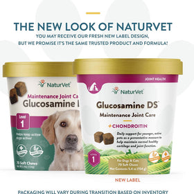 NaturVet Glucosamine DS Level 1 Soft Chews with Chondroitin for Dogs & Cats