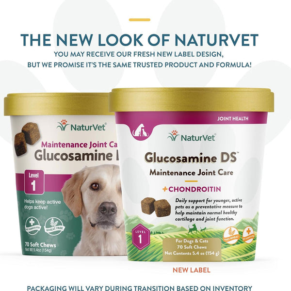 NaturVet Glucosamine DS Level 1 Soft Chews with Chondroitin for Dogs & Cats