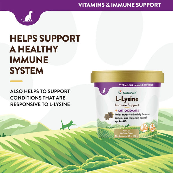 NaturVet L-Lysine Immune Support + Antioxidants Soft Chews for Cats