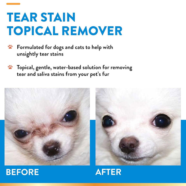 NaturVet Tear Stain Topical Remover with Aloe Vera for Dogs & Cats