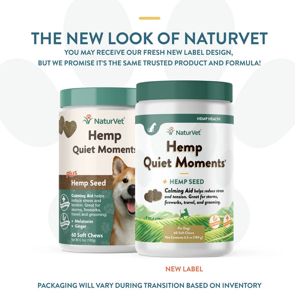 NaturVet Hemp Quiet Moments Plus Hemp Seed Soft Chews for Dogs