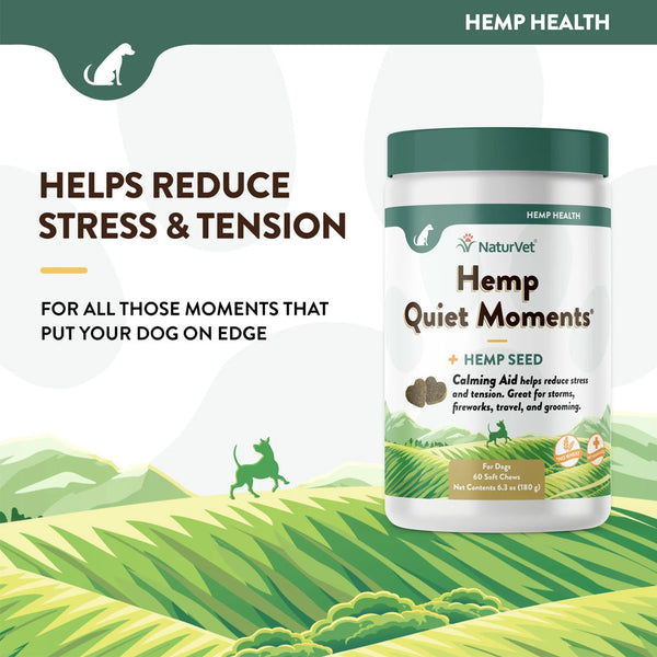 NaturVet Hemp Quiet Moments Plus Hemp Seed Soft Chews for Dogs