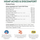 NaturVet Hemp Aches & Discomfort Soft Chews Plus Hemp Seed for Dogs