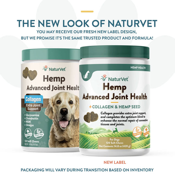 NaturVet Hemp Advanced Joint Health Soft Chews for Dogs