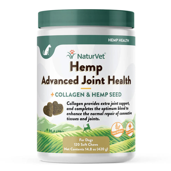 NaturVet Hemp Advanced Joint Health Soft Chews for Dogs 120 chews