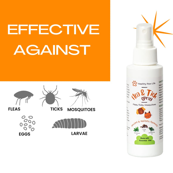 Healthy Paw Life Flea & Tick Spray for Dogs & Cats, 100-ml