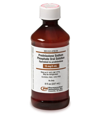Prednisolone (Generic) Oral Solution, 15 mg/5 mL, 8-oz bottle