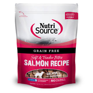 NutriSource Soft Tender Bites Dog Treats Salmon, 6-oz