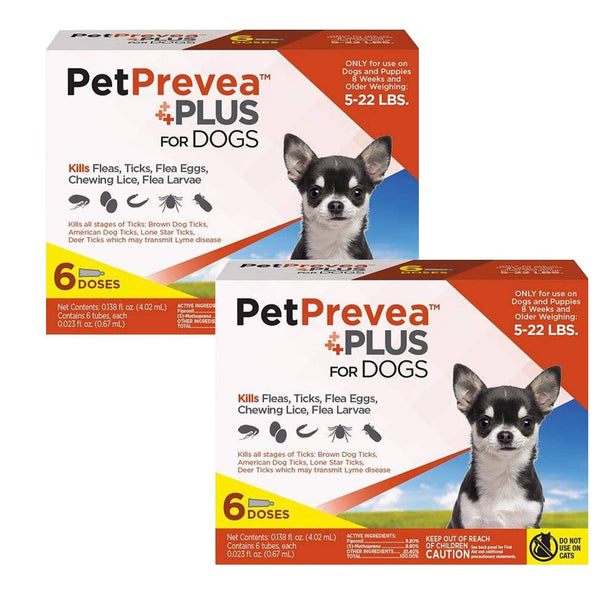 PetPrevea Plus Topical Treatment for Dogs 5-22 lbs (12 doses)