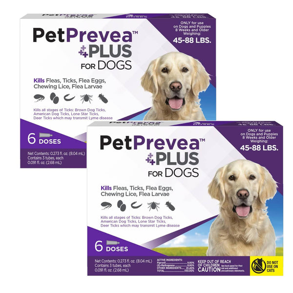 PetPrevea Plus Topical Treatment for Dogs 45-88 lbs (12 doses)