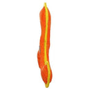 Orange and yellow dog toy on a white background