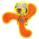 Orange dog toy with yellow edges on a white background, featuring the Dur Force brand.