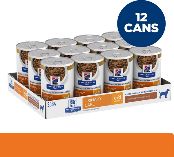 Hill's Prescription Diet c/d Multicare Urinary Care Chicken & Vegetable Stew Canned Dog Food (12.5 oz x 12 cans)