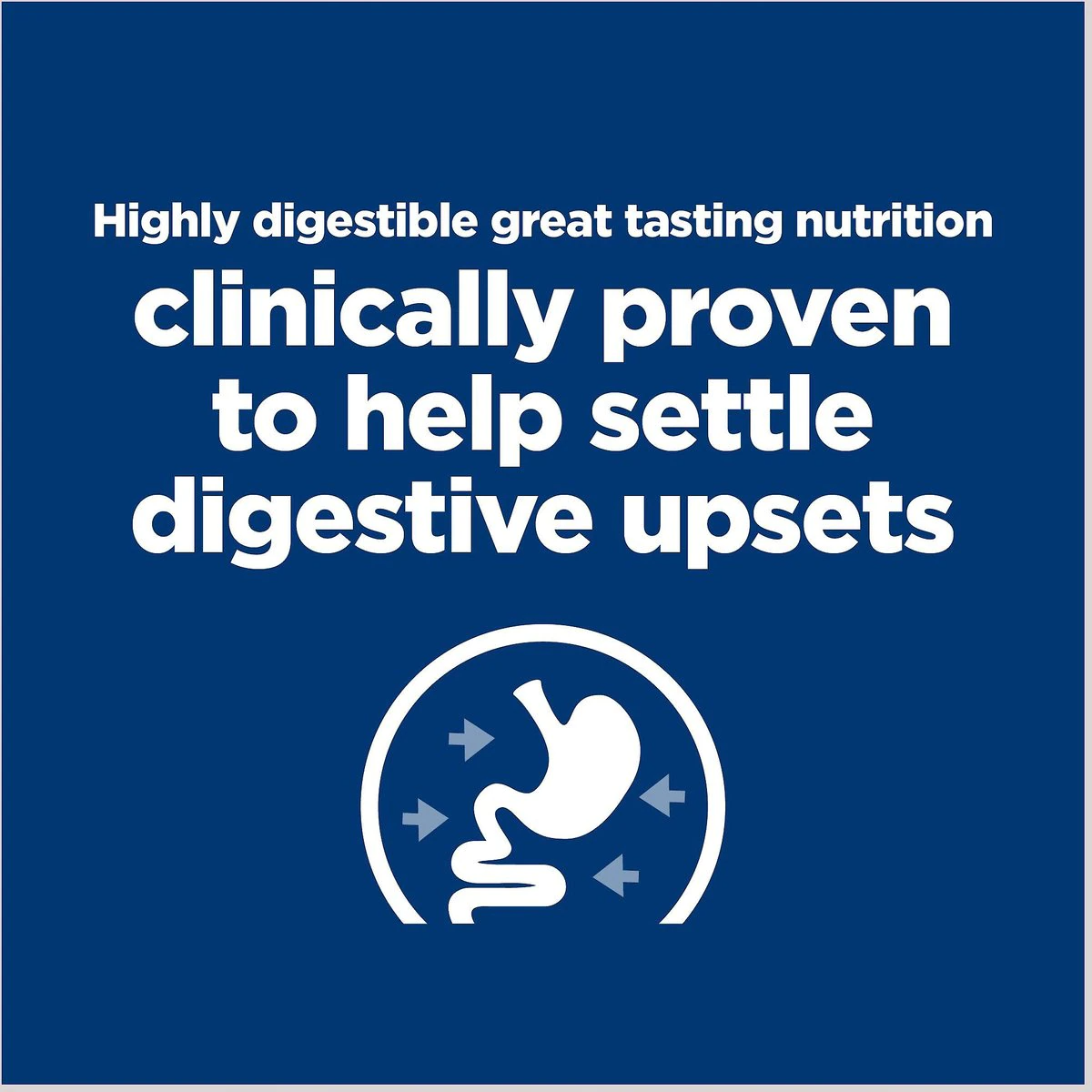 Hill's prescription diet i/d is highly digestible and clinically proven to help settle upset stomach.