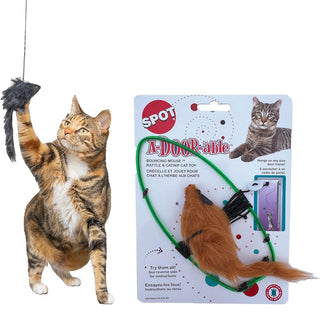 Ethical Pet Spot A-Door-Able Bouncing Mouse Catnip Toy, Assorted