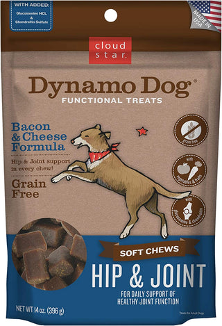 Cloud Star Dynamo Dog Functional Hip & Joint Bacon & Cheese Soft Chews