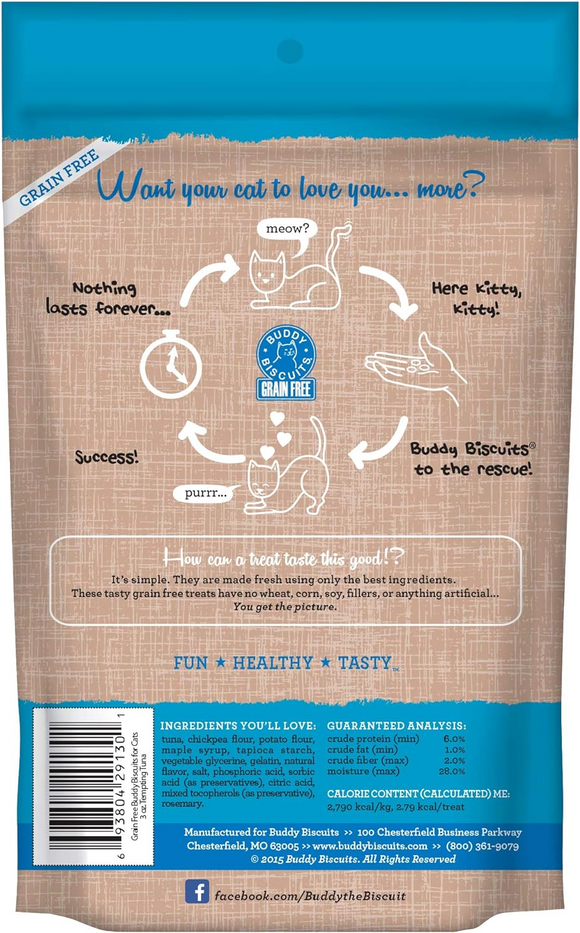 Buddy Biscuits Grain Free Cat Treats Tempting Tuna (3 oz)