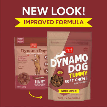 Cloud Star Dynamo Dog Tummy Soft Chews with Probiotic & Pumpkin