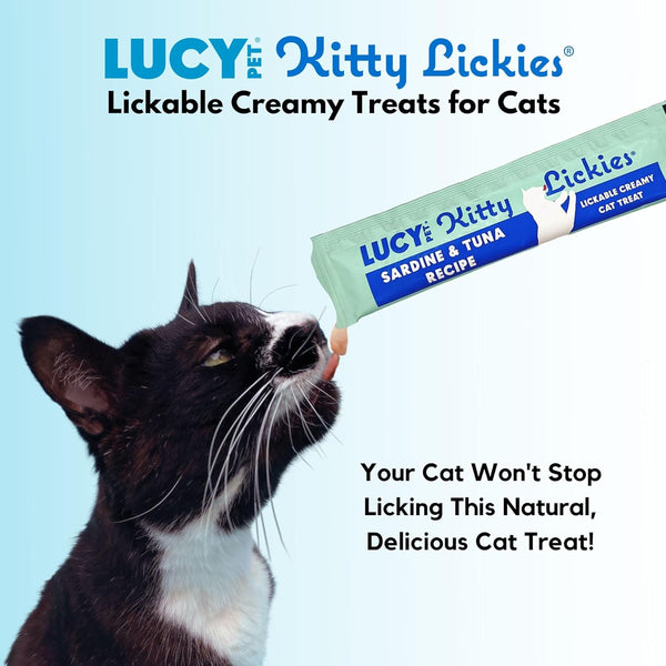 Lucy Pet Products Kitty Lickies Sardine & Tuna Recipe Licakble Creamy Cat Treat