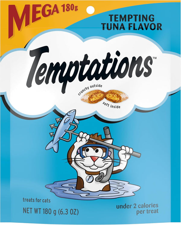 Temptations Classics Tempting Tuna Flavor Soft & Crunchy Treats for Cats, 6.3-oz