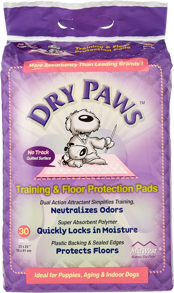 MidWest Homes for Pets Dry Paws Training and Floor Protection Pads 23"x24" (30 count)