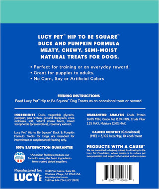 Lucy Pet Products Hip to Be Square Duck & Pumpkin Formula Dog Treats