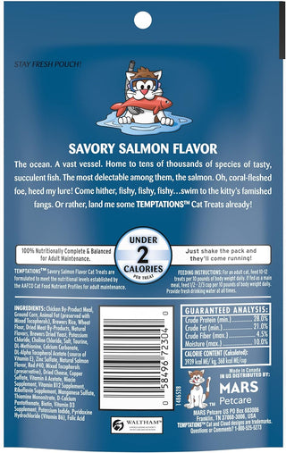 Temptations Classics Savory Salmon Flavor Soft & Crunchy Cat Treats