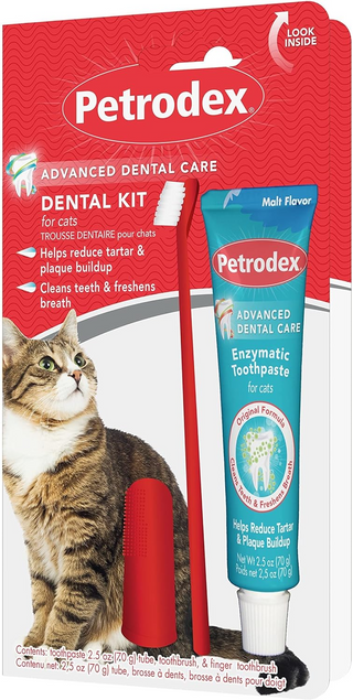 Sentry Petrodex Advanced Enzymatic Malt Flavored Dental Kit for Cats