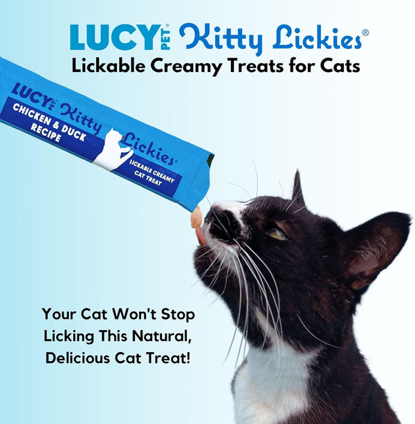 Lucy Pet Products Kitty Lickies Chicken & Duck Recipe Licakble Creamy Cat Treat