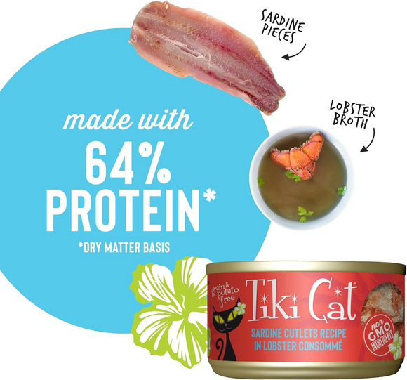 Tiki Cat Grill Sardine Cutlets in Lobster Consomme Grain-Free Canned Food For Cats