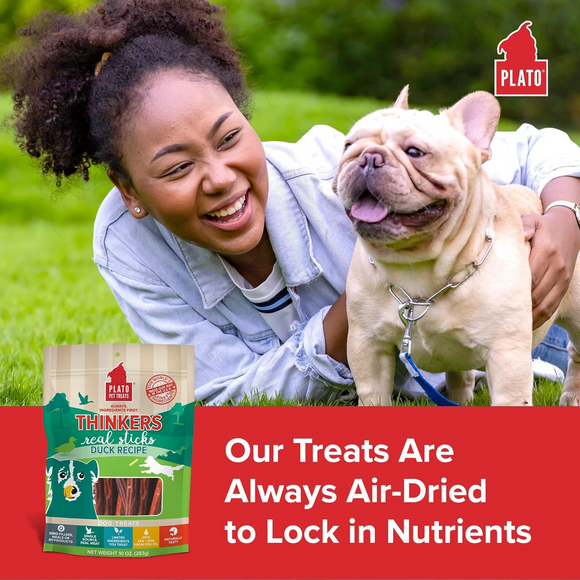 Plato Thinkes Real Duck Recipe Sticks Treats for Dogs