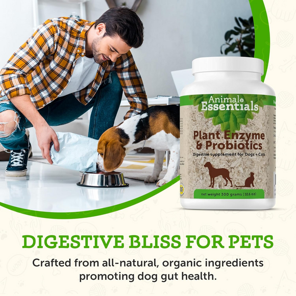 Animal Essentials Plant Enzyme & Probiotic Digestive Supplement Powder for Dogs & Cats